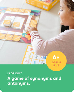 SimplyFun Is or Isn’t card deck encourages synonym and antonym exploration.