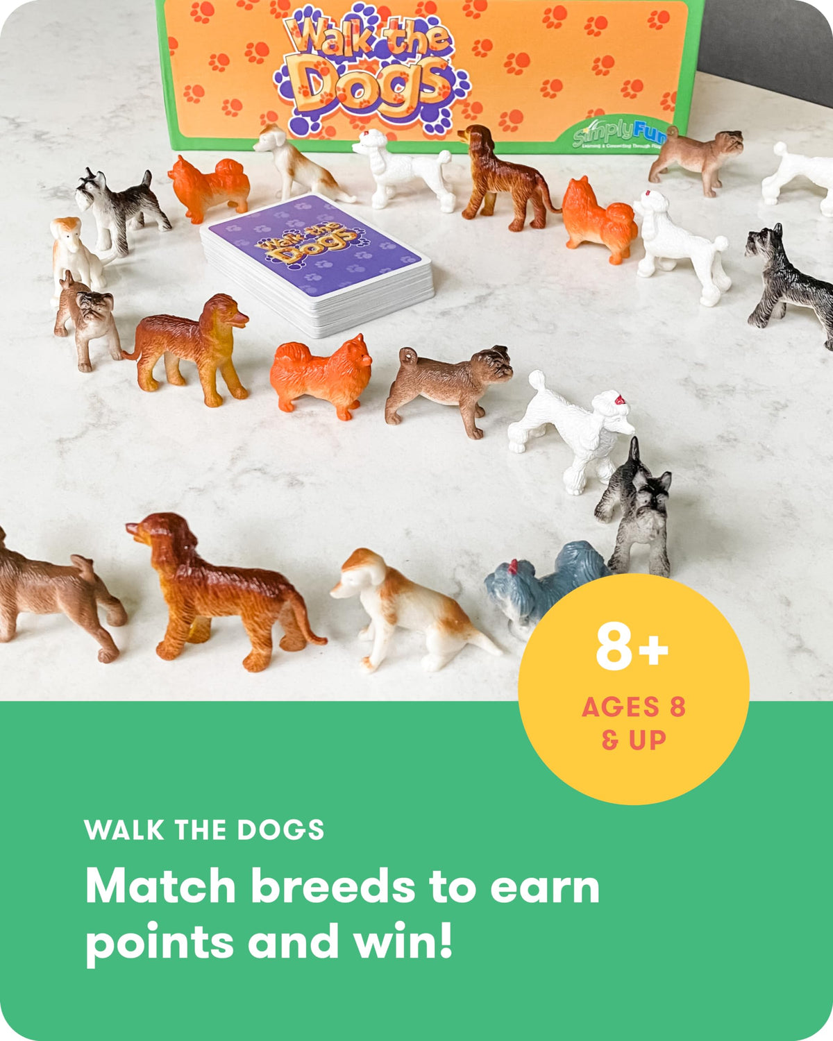 SimplyFun Walk the Dogs line of dogs showing pattern building opportunities
