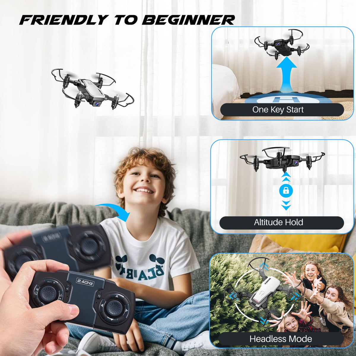 SIMREX drone 720p HD camera with Wi‑Fi for real-time aerial capture.