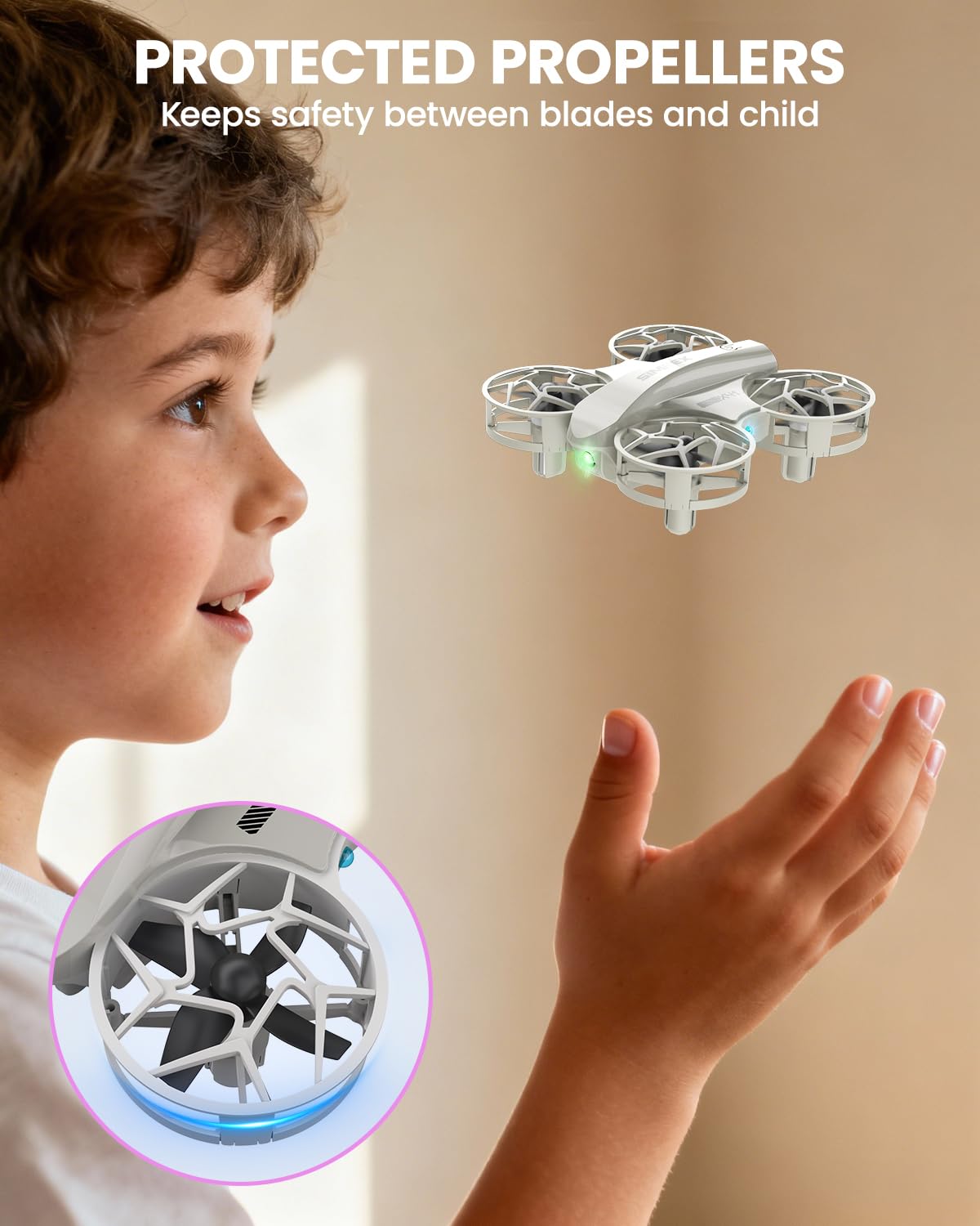 SIMREX mini drone with cool LED lights for dusk or indoor flights