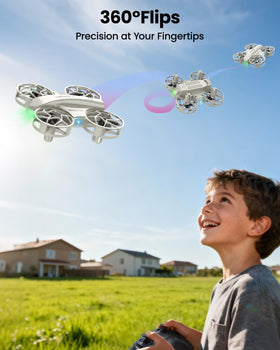 SIMREX mini drone performs a stunt flip for exciting aerial tricks