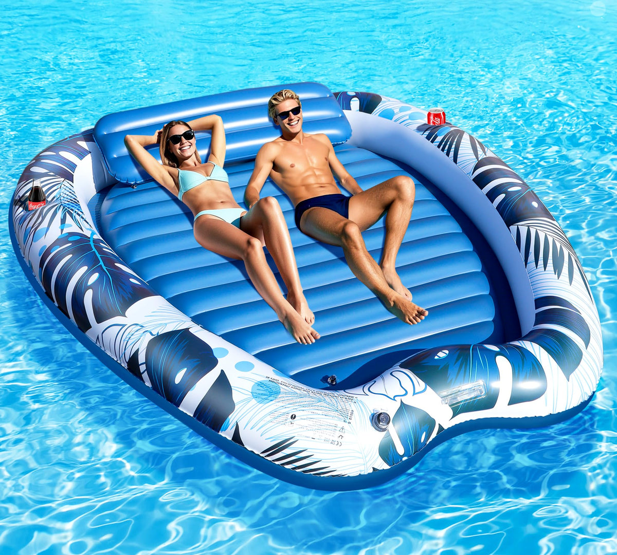 Sinbyuer deluxe tanning pool for two in backyard, ample space for sunbathing.