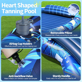 Sinbyuer 2-person tanning lounger, left-side view, designed for comfortable sunbathing