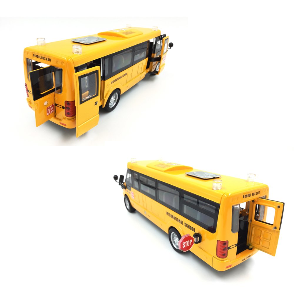 Singer's Toy 9-Inch bus back door open for storytelling entry points.