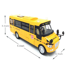 Singer's Toy 9-Inch die-cast bright yellow bus showcases durable construction.