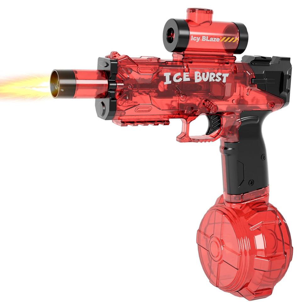 SiniReta electric water gun with LED light nozzle for bright night battles.