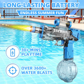 SiniReta water gun powered by 1500mAh battery for extended sessions.