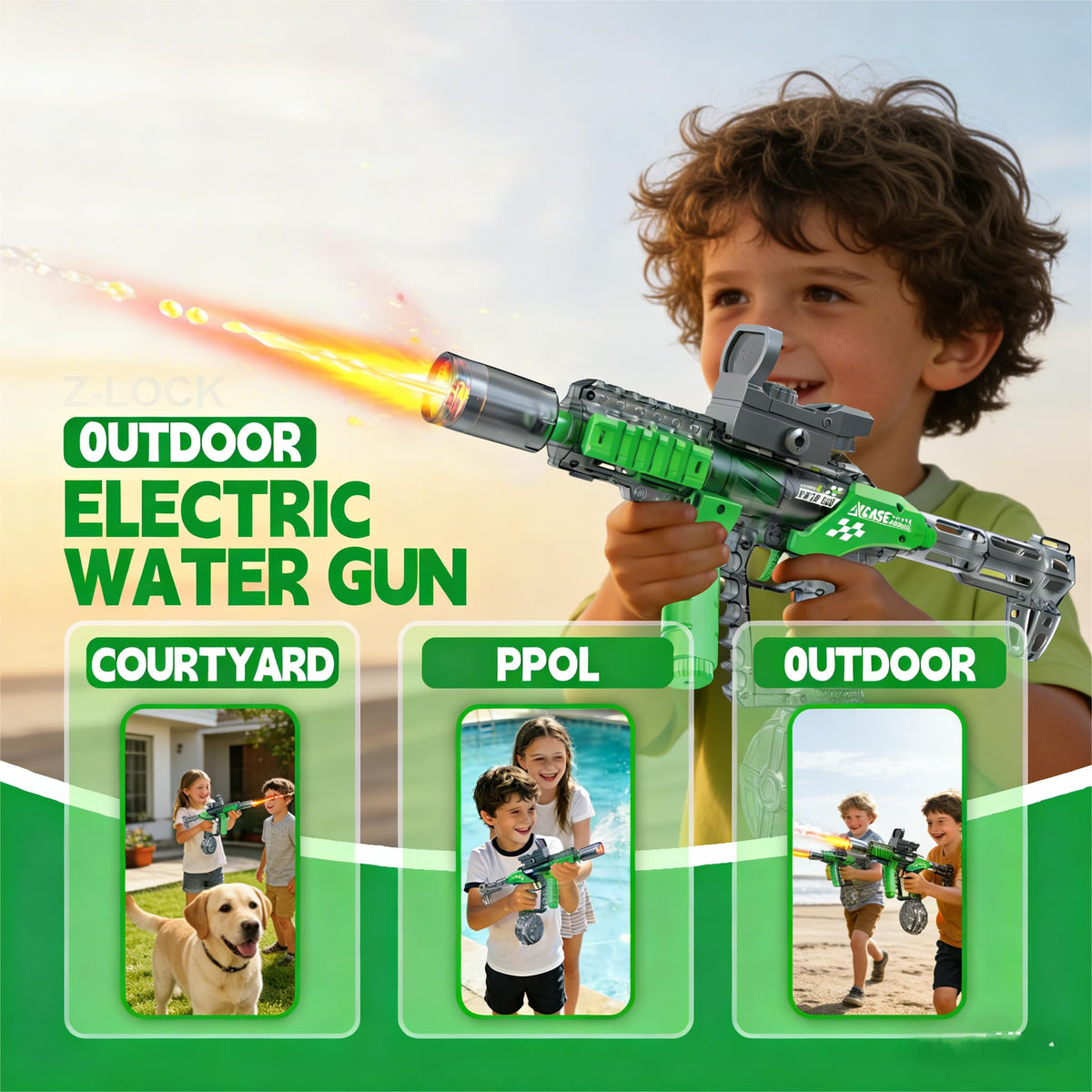SiniReta water gun with sound effects adds immersion to outdoor play.