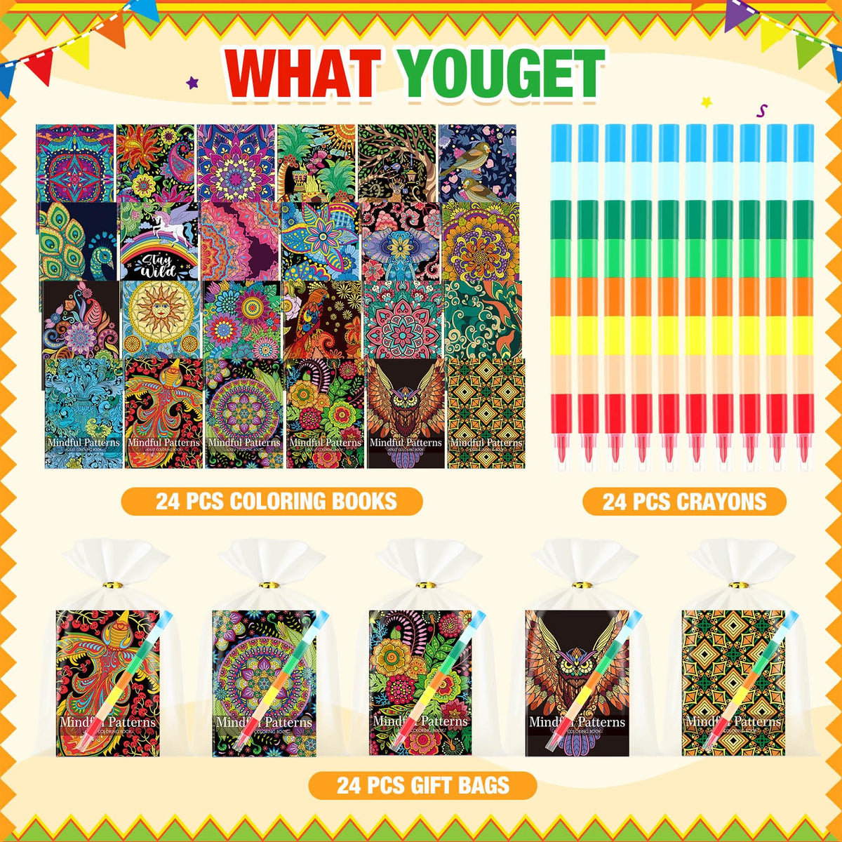 Sinload Mindful Patterns gift bags showcase easy party favors for celebrations.