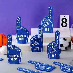 Sinmoe navy foam finger in hand, great for waving.