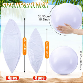 Sinmoe inflatable ball white 16inch for backyard play and DIY crafts