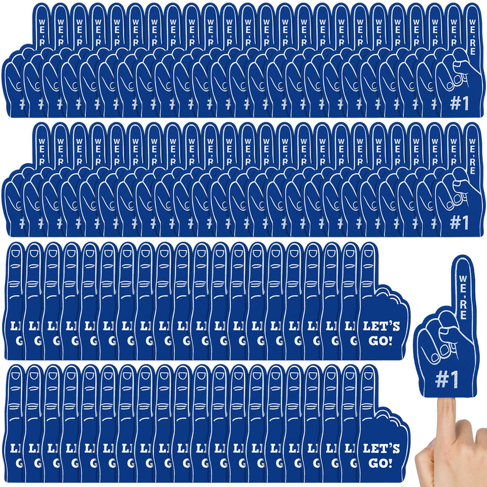 Sinmoe navy mini foam finger close-up for durable game-day cheering.
