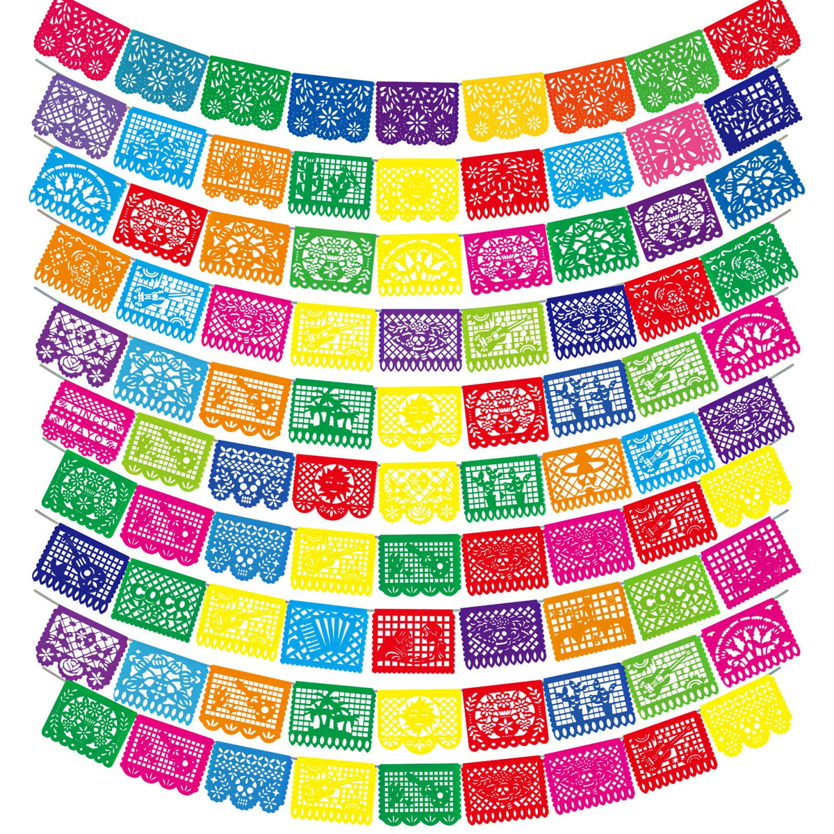 Sinmoe papel picado banner long 170ft for festive backdrops and photos