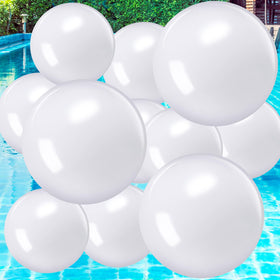 Sinmoe white beach ball 16-inch front view for pool play and easy party decor.