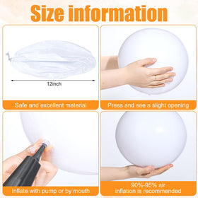 Sinmoe white beach ball 16-inch side view ideal for group games and outdoor fun.