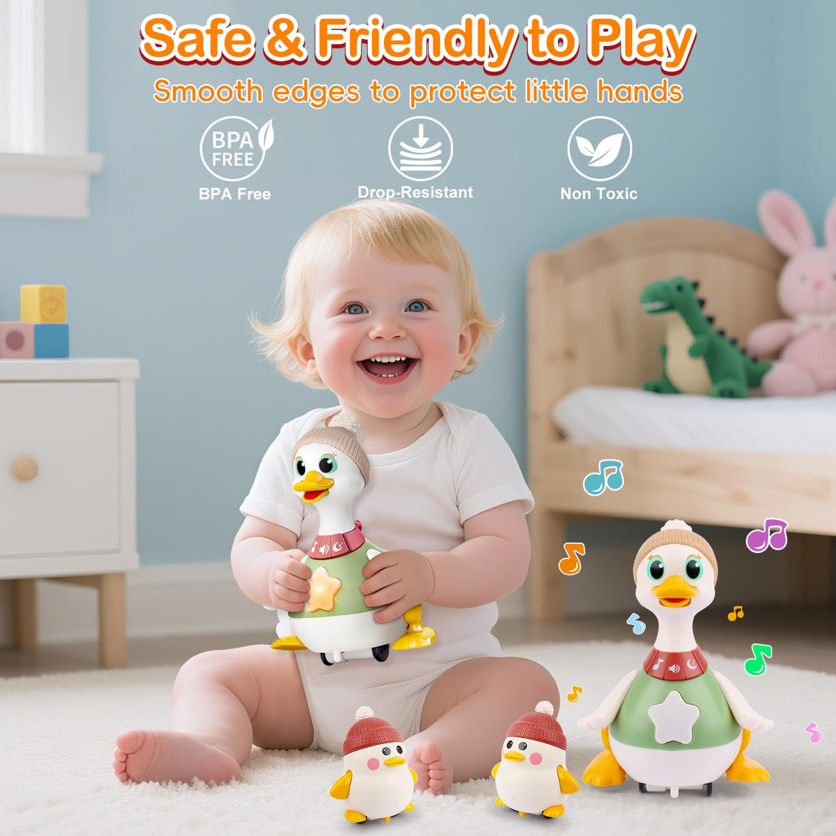 Sinpedex BPA-free materials ensure safe handling and durable surface play.