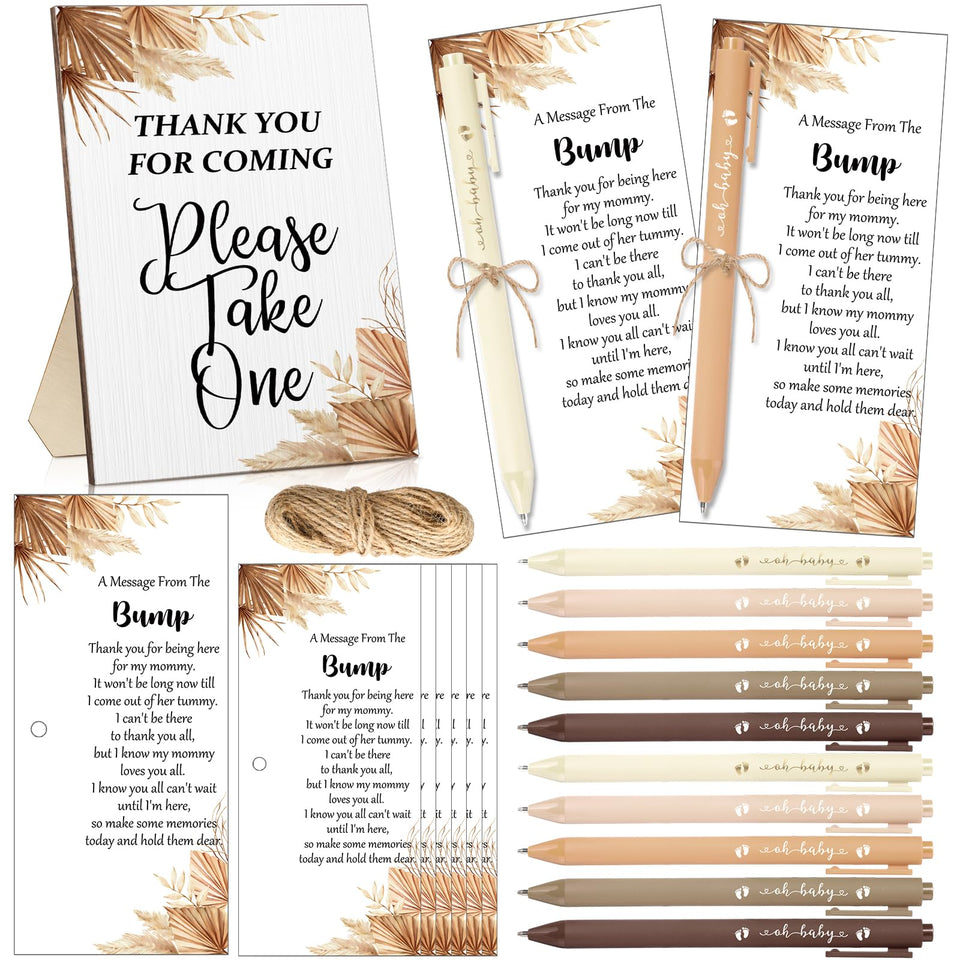 Sintuff wooden baby shower signboard with boho retro pattern guiding guests