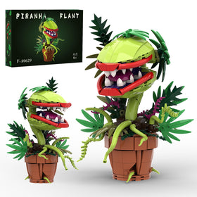 Sinuraii Audrey II piranha flower blocks set for desk decor and Halloween ambiance.