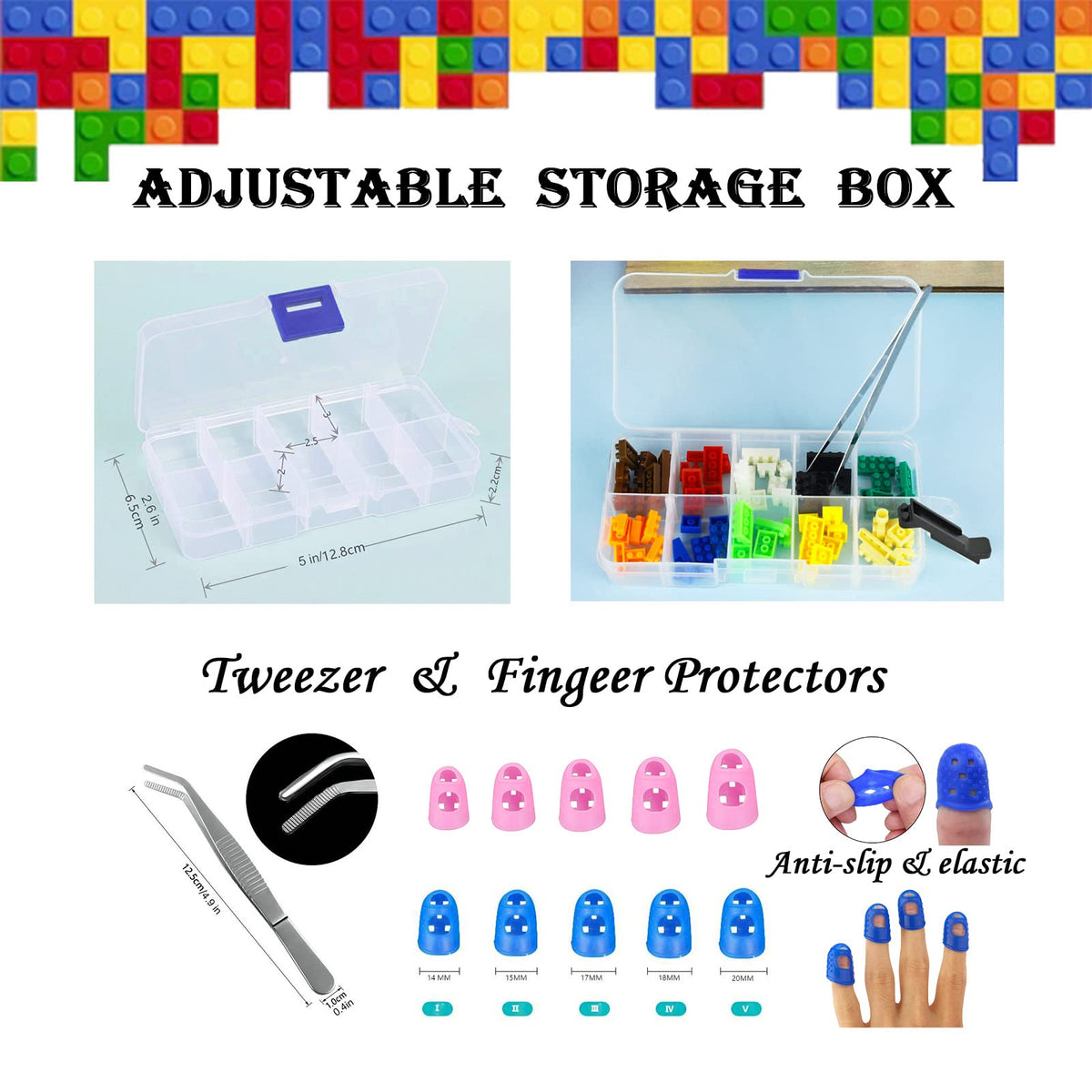 SIOYTOER adjustable storage box keeping parts organized by shape or color