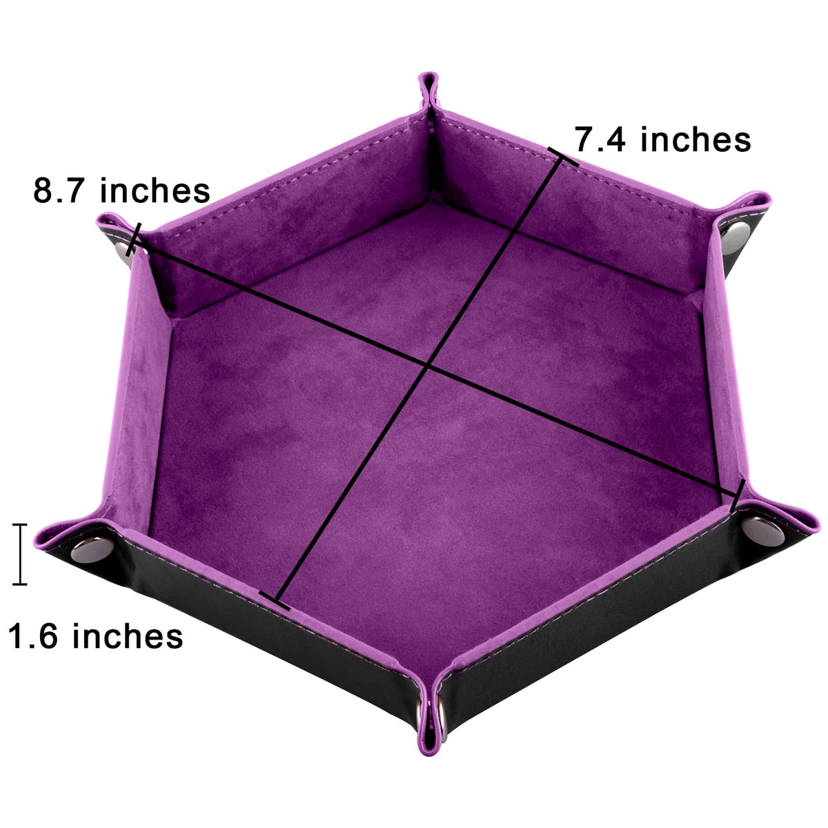 SIQUK hexagon dice tray black folding, keeps dice contained during tabletop games.