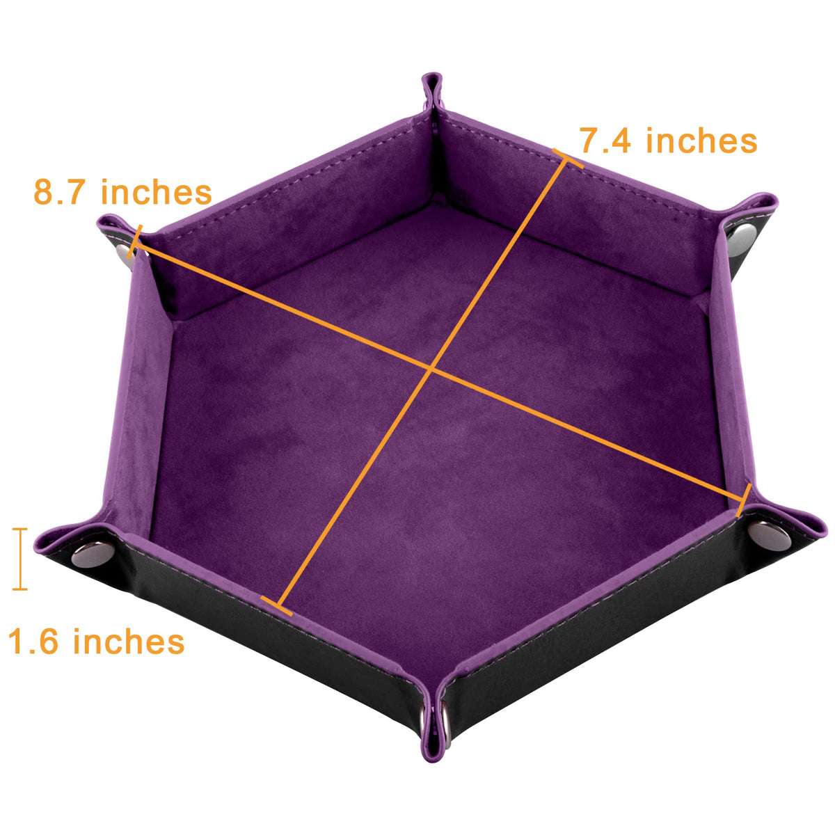 SIQUK hexagon black dice tray protects surfaces during sessions