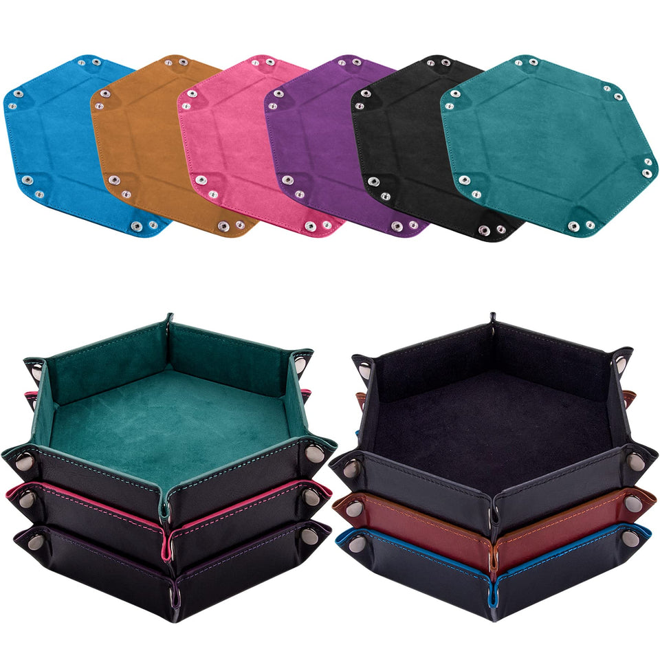 SIQUK hexagon cyan dice tray for smooth RPG rolls and vibrant play