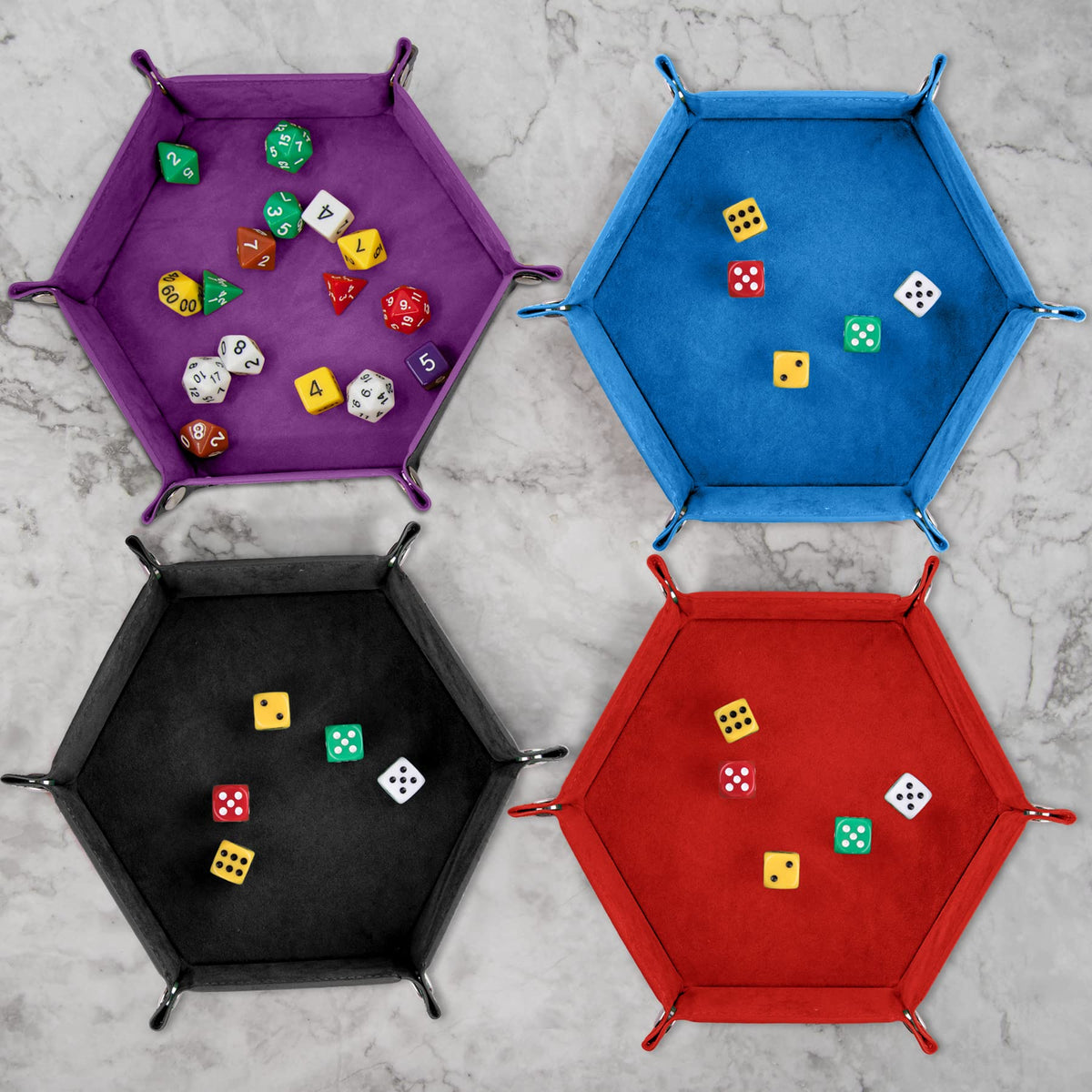 SIQUK hexagon yellow dice tray, large area fits polyhedral dice.