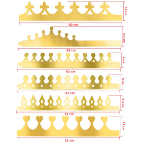 SIQUK six styles of gold crowns shown for varied party looks