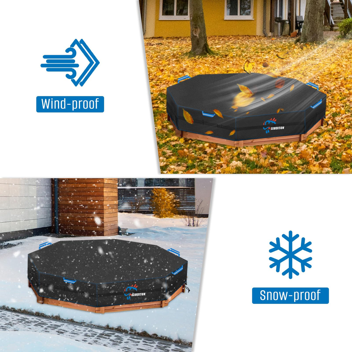 SIRUITON easy-clean design keeps the sandbox ready for play.