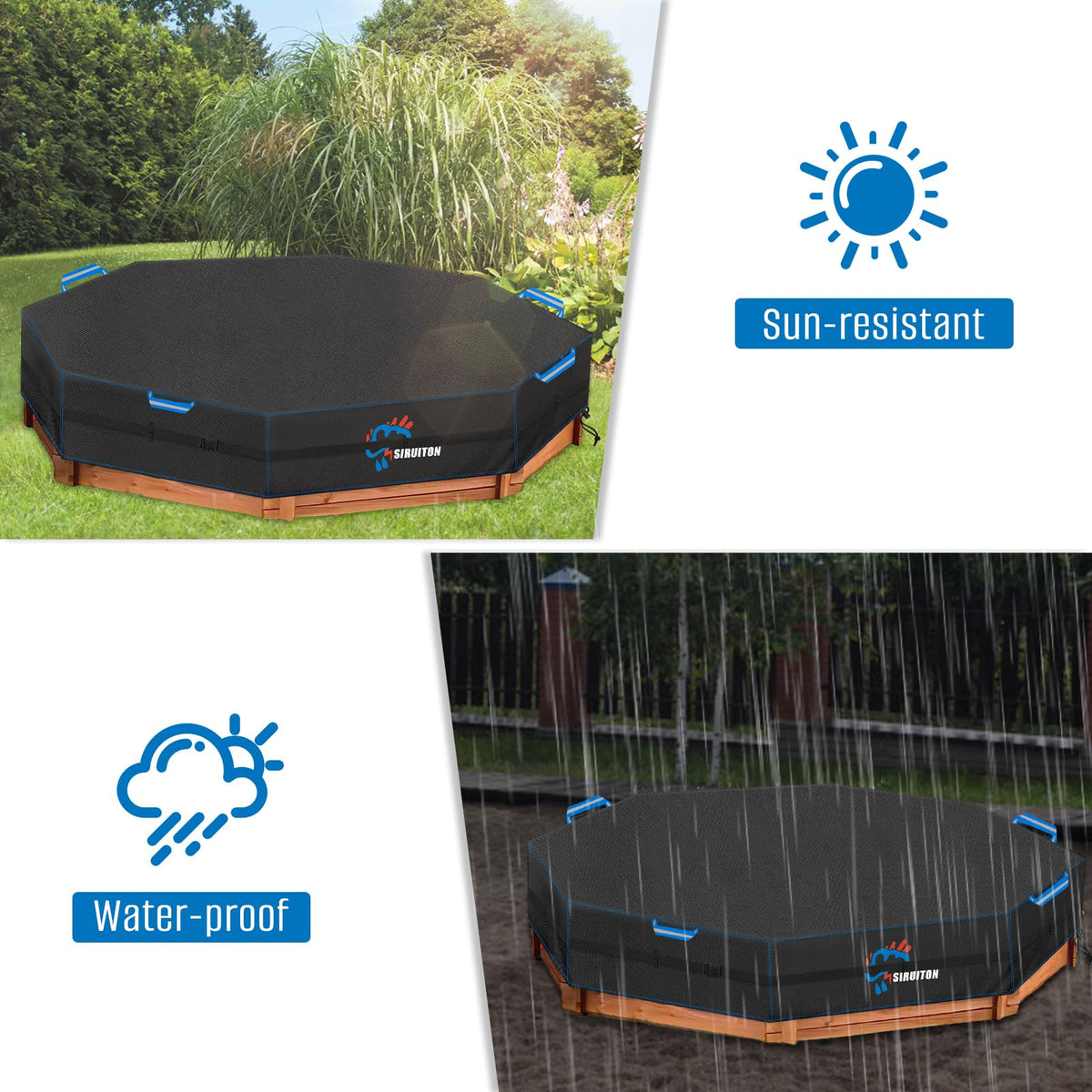 SIRUITON octagon sandbox cover fits most similar-sized sandboxes.