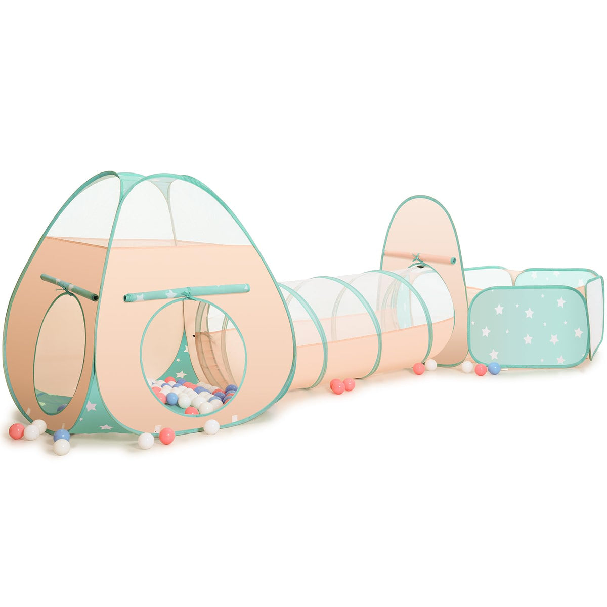SISTICKER 3in1 play tent with ball pit and tunnel for indoor and outdoor fun