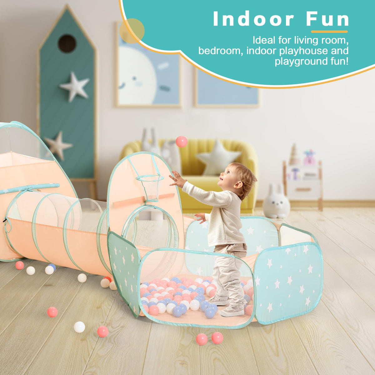 SISTICKER baby tunnel invites crawling adventures and hide-and-seek imagination