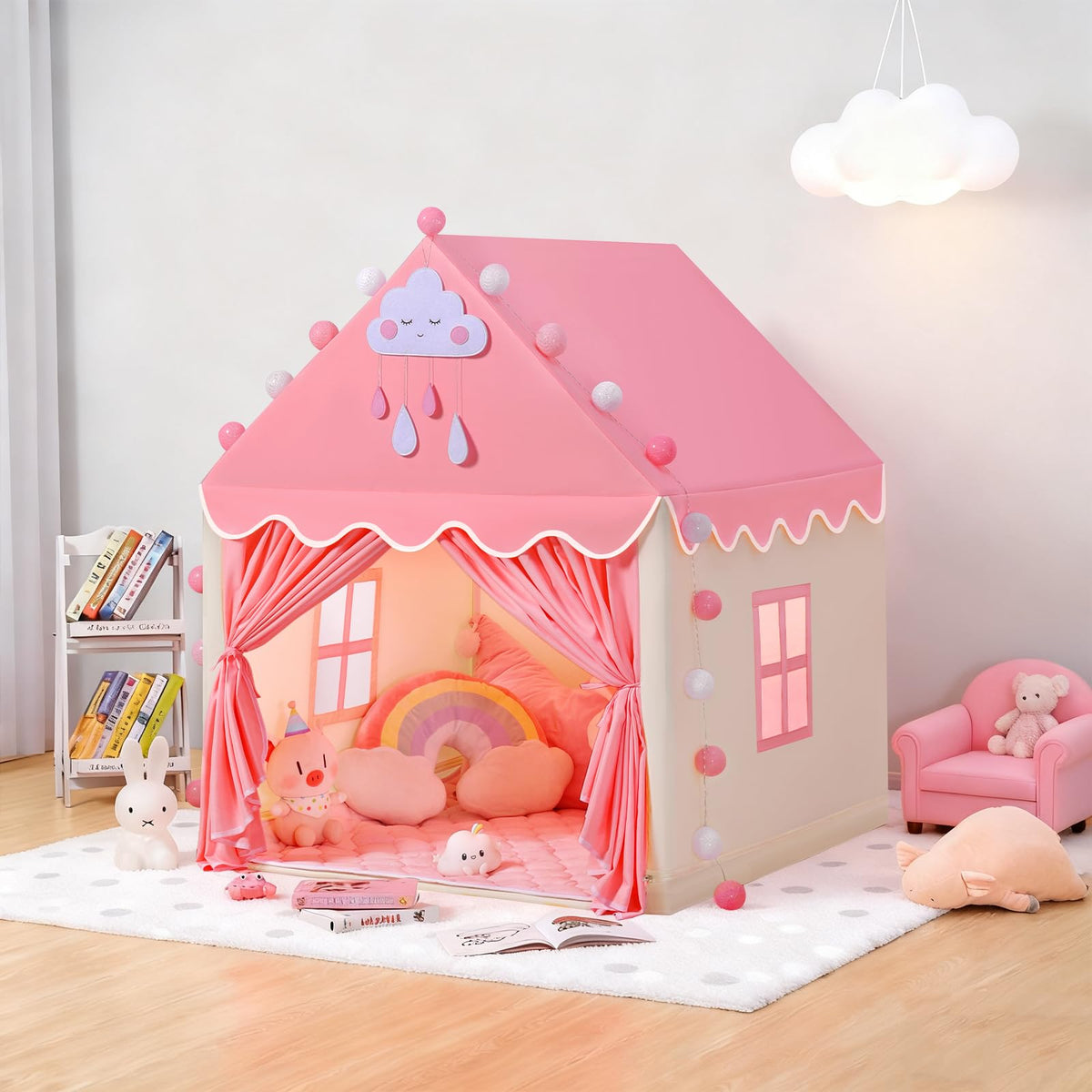 SISTICKER Princess tent setup shown for fast assembly and shared joy