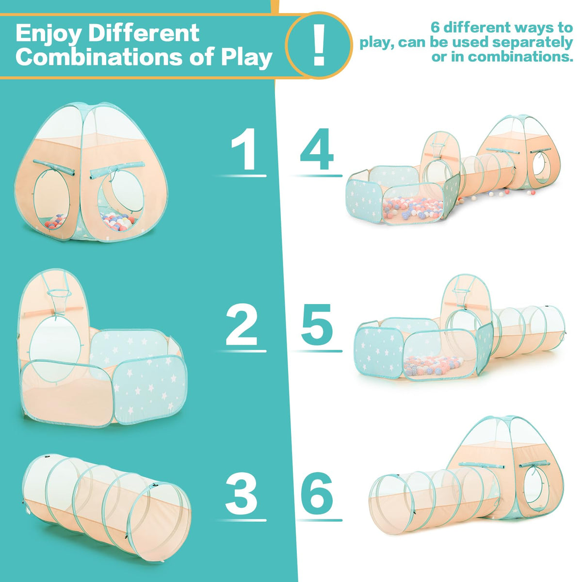 SISTICKER pop-up playhouse folds quickly for easy setup and storage