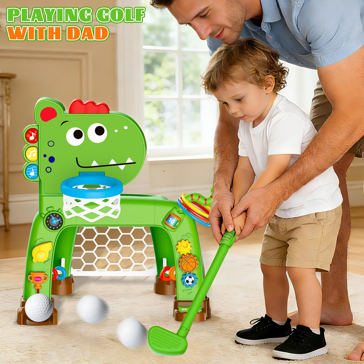 Sitodier ring toss activity encourages precision and cooperative play.