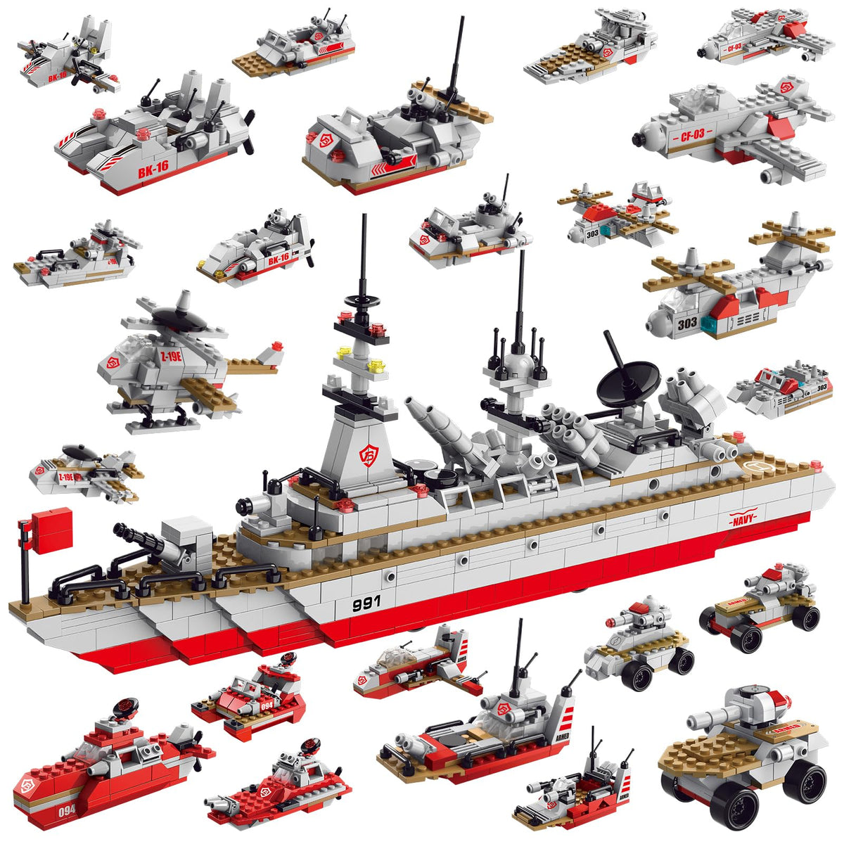 Sitodier battleship set with 811 pieces for creative play and exploration.