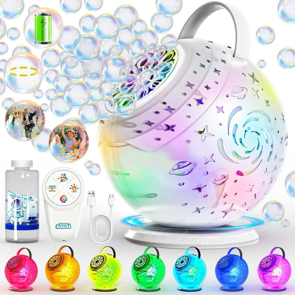 Sitodier bubble machine 90-degree rotation for expansive bubbles at parties.