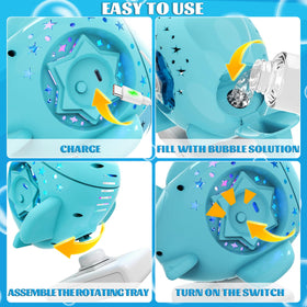Sitodier USB-C rechargeable bubble machine charges quickly for ongoing fun.