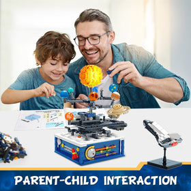 Kids assembling Sitodier solar system for space education at home