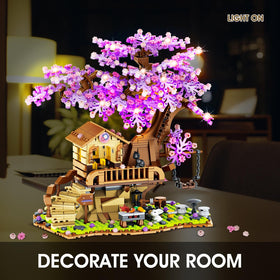 Sitodier LED lit tree house adds cozy ambience for evenings.