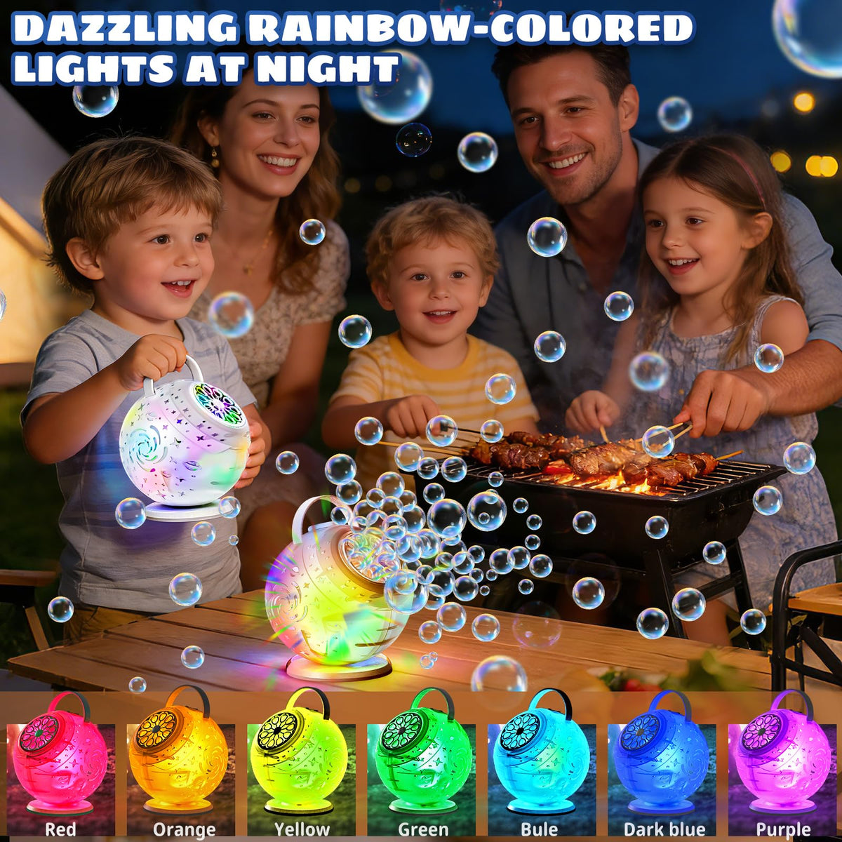 Sitodier RGB LED light with 7 colors for vibrant party visuals.