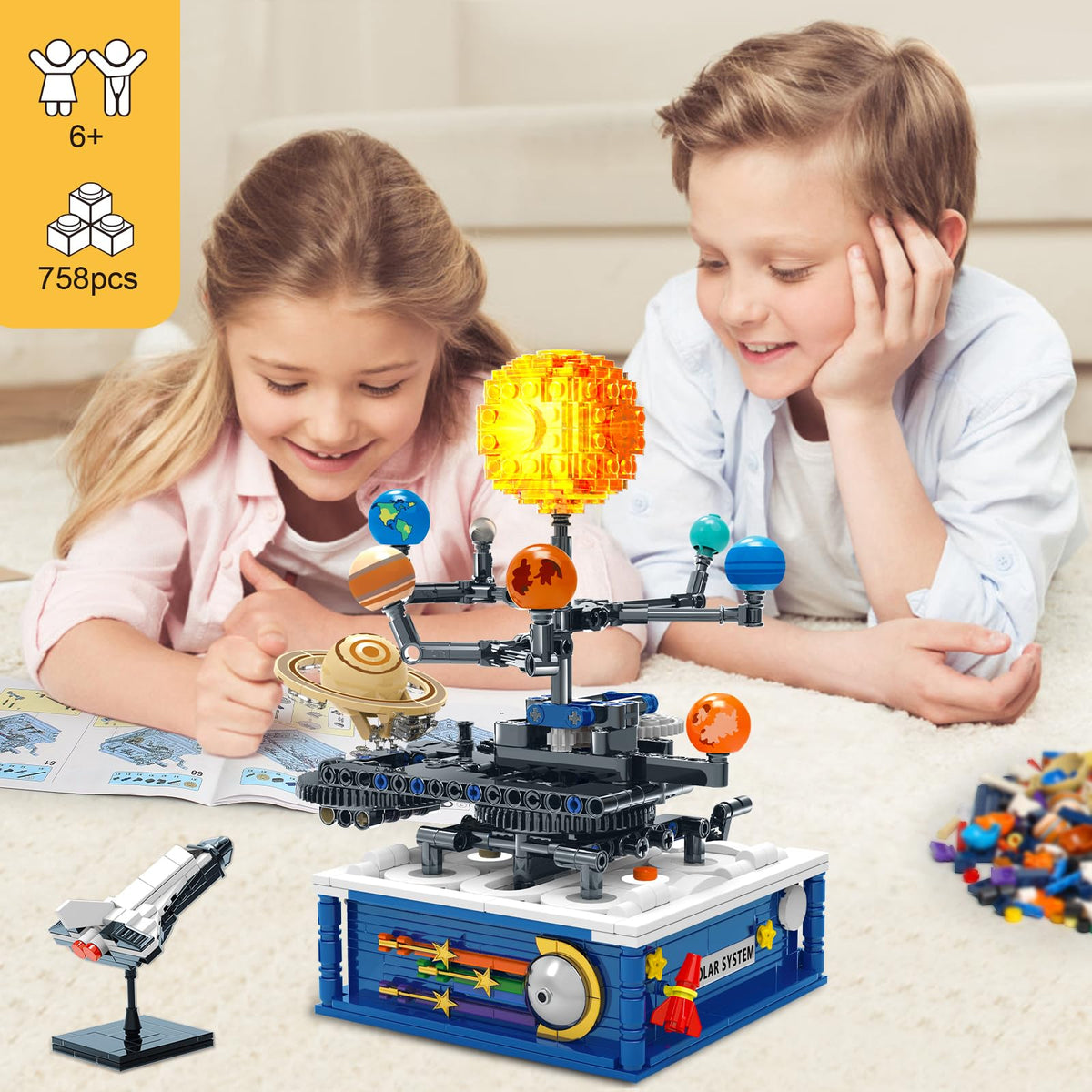 Sitodier Solar System glow highlighting rotating planets for STEM fun