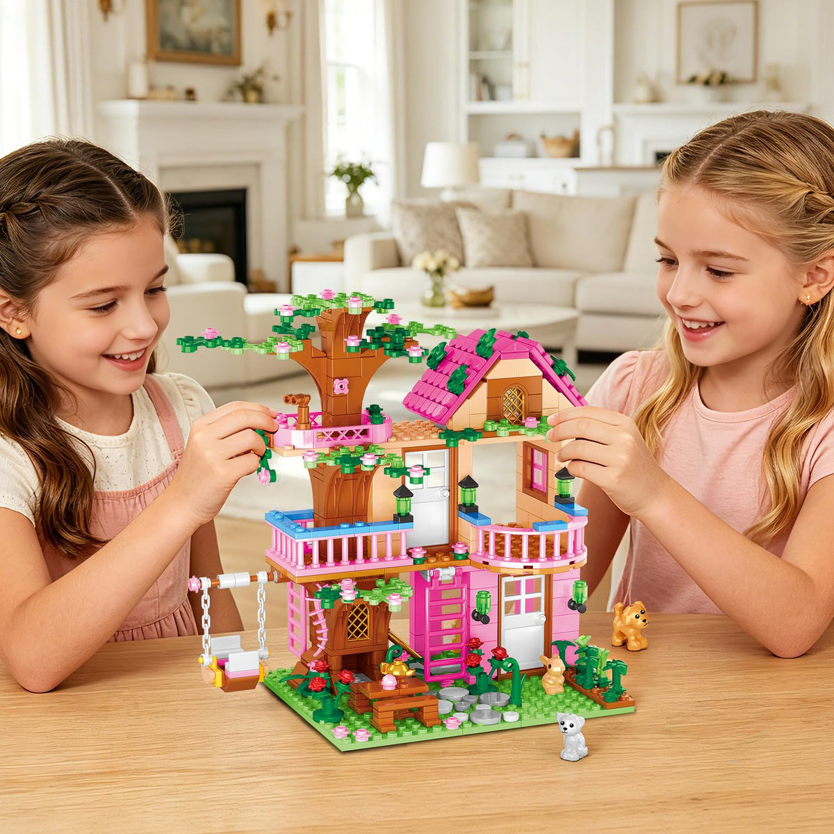 Sitodier treehouse animals in play encourages storytelling with friendly forest creatures.