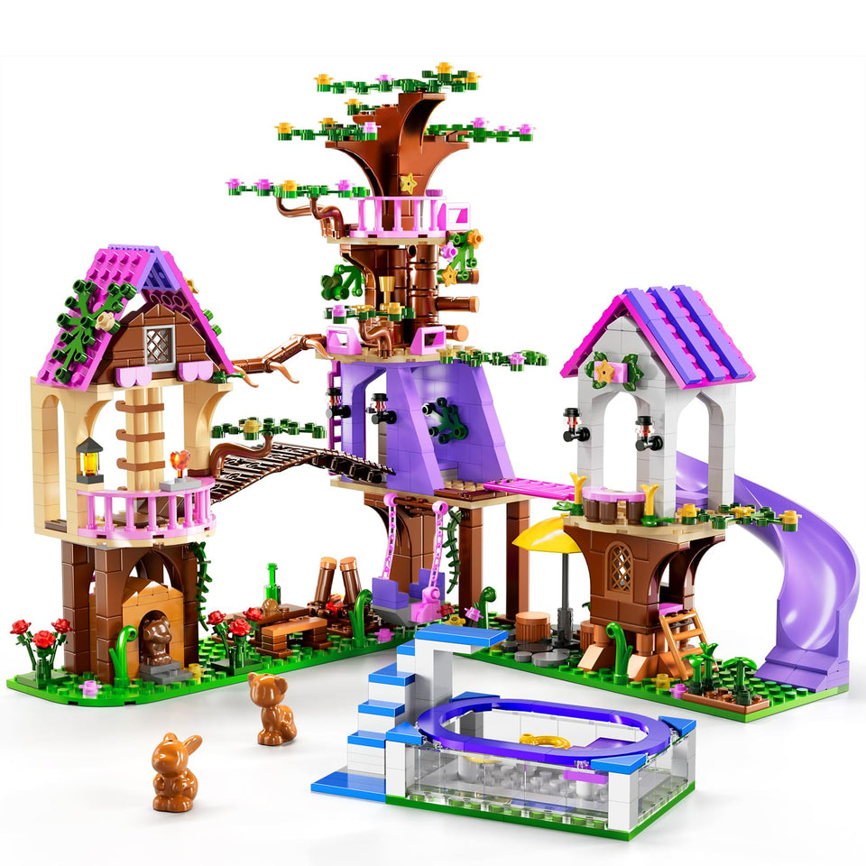 Sitodier treehouse set closeup of colorful bricks for imaginative play.