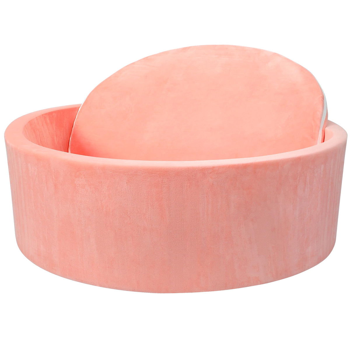 SIUUHOVS foam baby ball pit pink exterior offers a safe, cozy toddler play space.