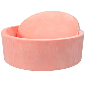 SIUUHOVS foam baby ball pit pink exterior offers a safe, cozy toddler play space.