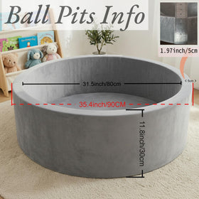 SIUUHOVS ball pit memory foam padding with soft gray cover for safe play