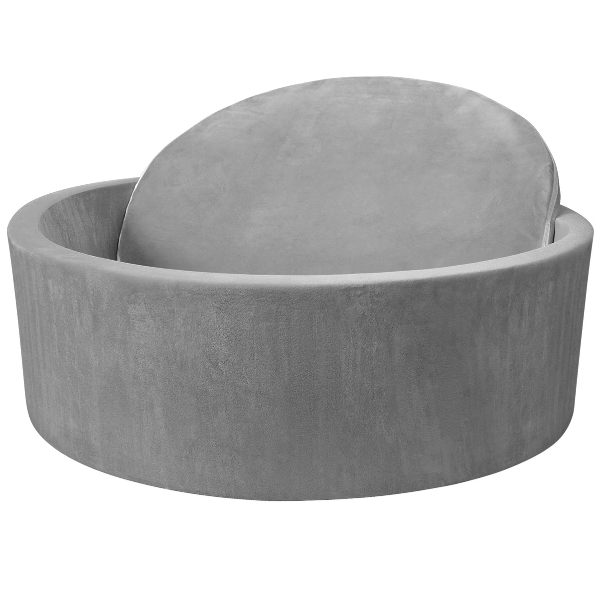 SIUUHOVS foam baby ball pit gray exterior shows spacious toddler play area