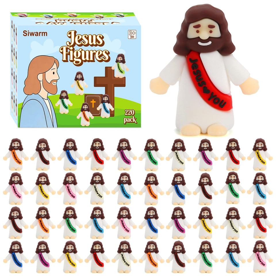 Siwarm little Jesus figures set for bulk party favors and classroom decor