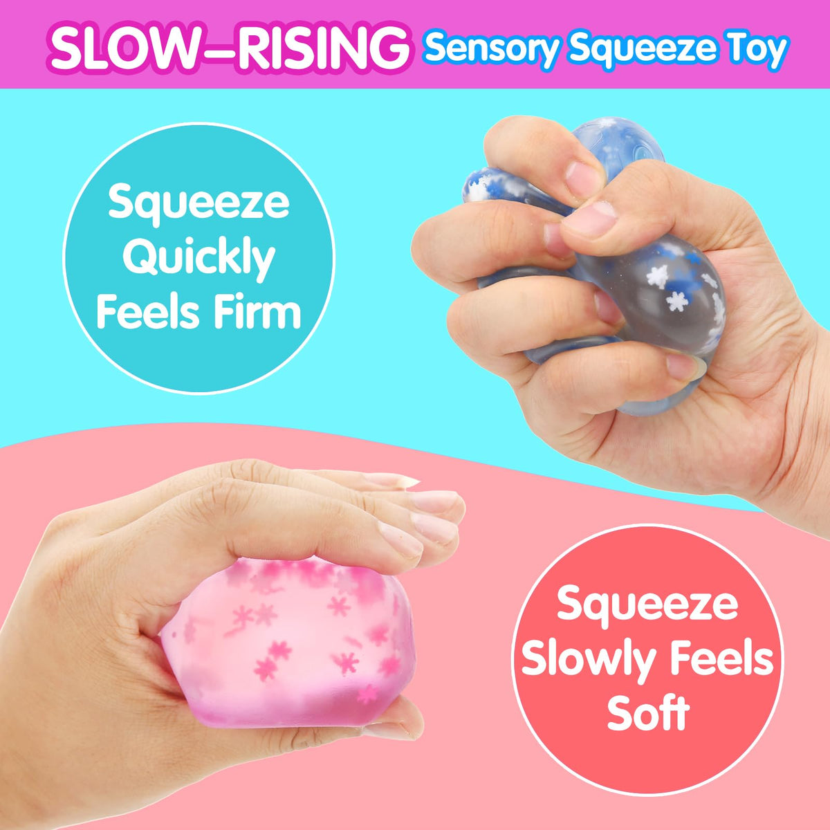 Siwarm fidget cube snowflakes visible for calming visual distraction